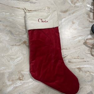 Pottery Barn Classic Velvet Stocking- Chris